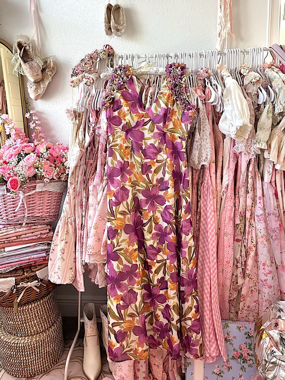 Adelyn Rae Purple Floral Maxi Dress